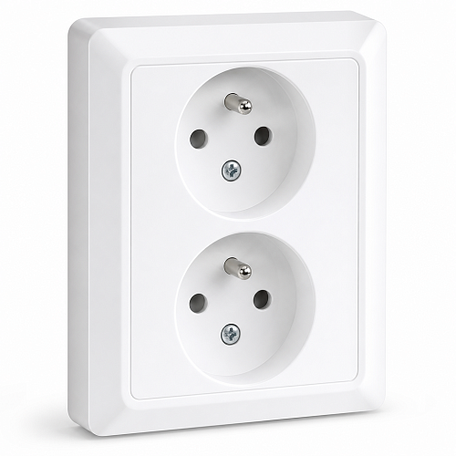 Розетка двойная с заземлением Schneider — фото, характеристики, описание